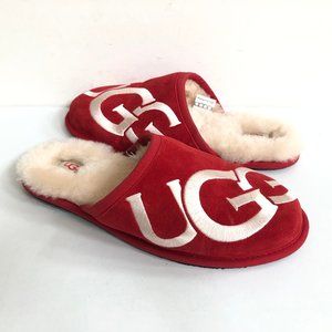 UGG SCUFF LOGO RED WHITE SLIP ON SLIPPER US 8 / EU 41 / UK 7